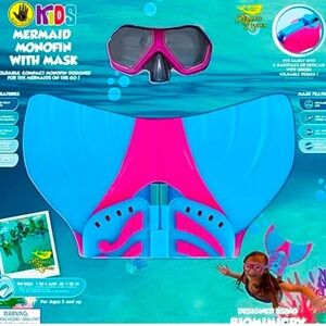 Kids' Mermaid Monofin with Mask & Fins, Pink/Blue, by Body Glove, New!